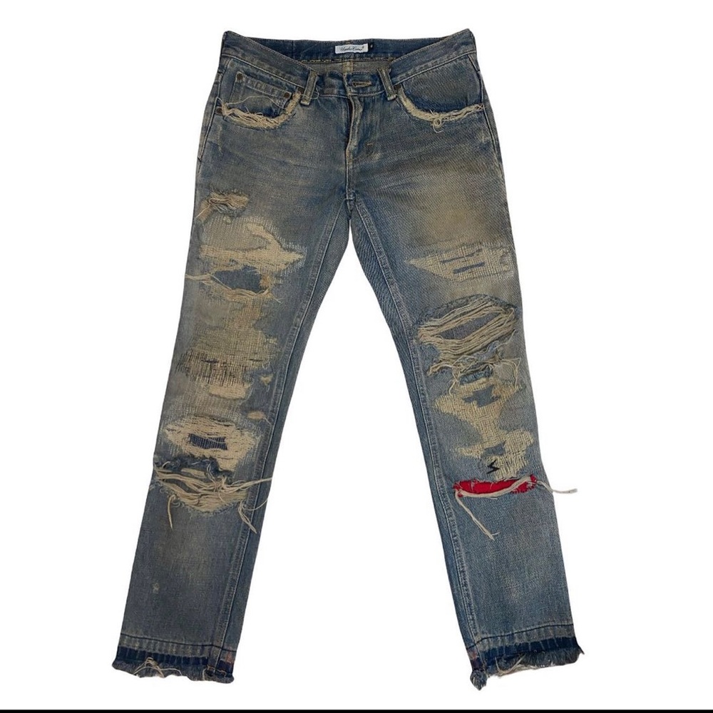 Undercover red yarn denim